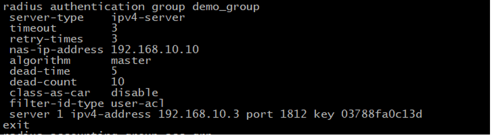 Parameters for ‘demo_group’