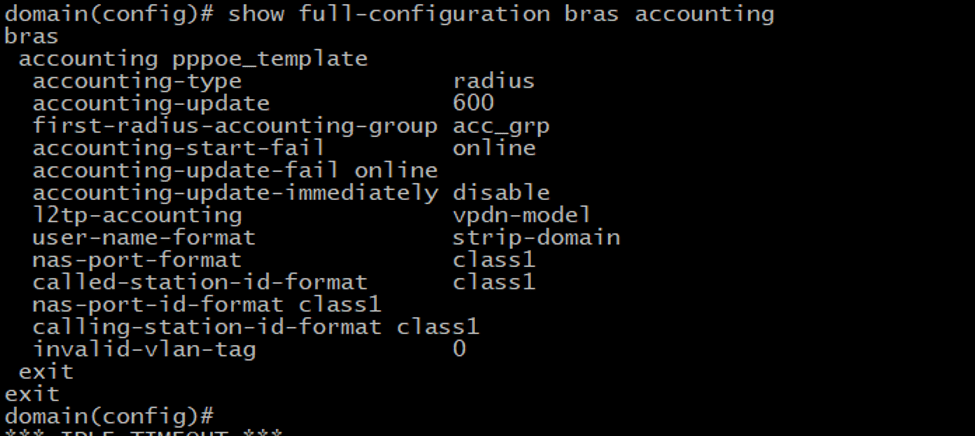Full-configuration bran accounting