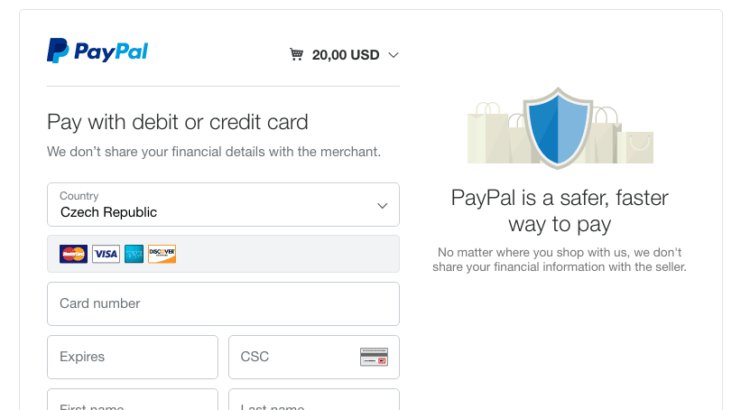Customers can use PayPal payment webpage