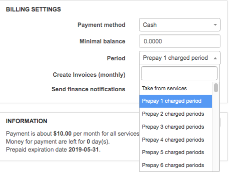 You can set the custom charged period for every customer from billing settings in Splynx